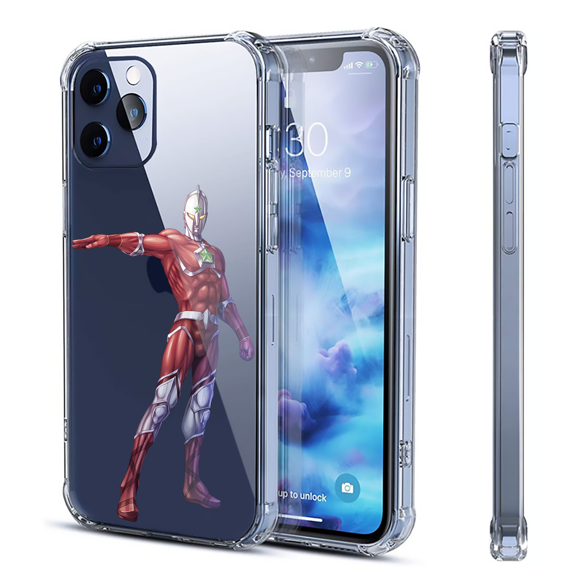 （画像用） ウルトラマン Ultraman 【iPhone 12シリーズ対応】透明スマホケース（クリアソフトケース）